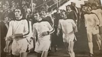 1976 Europa Cup. Køge Spillerne På Vej Ind Til Opgøret Mod De Tredobbelte Europamestre FC Bayern München I Københavns Idrætspark.