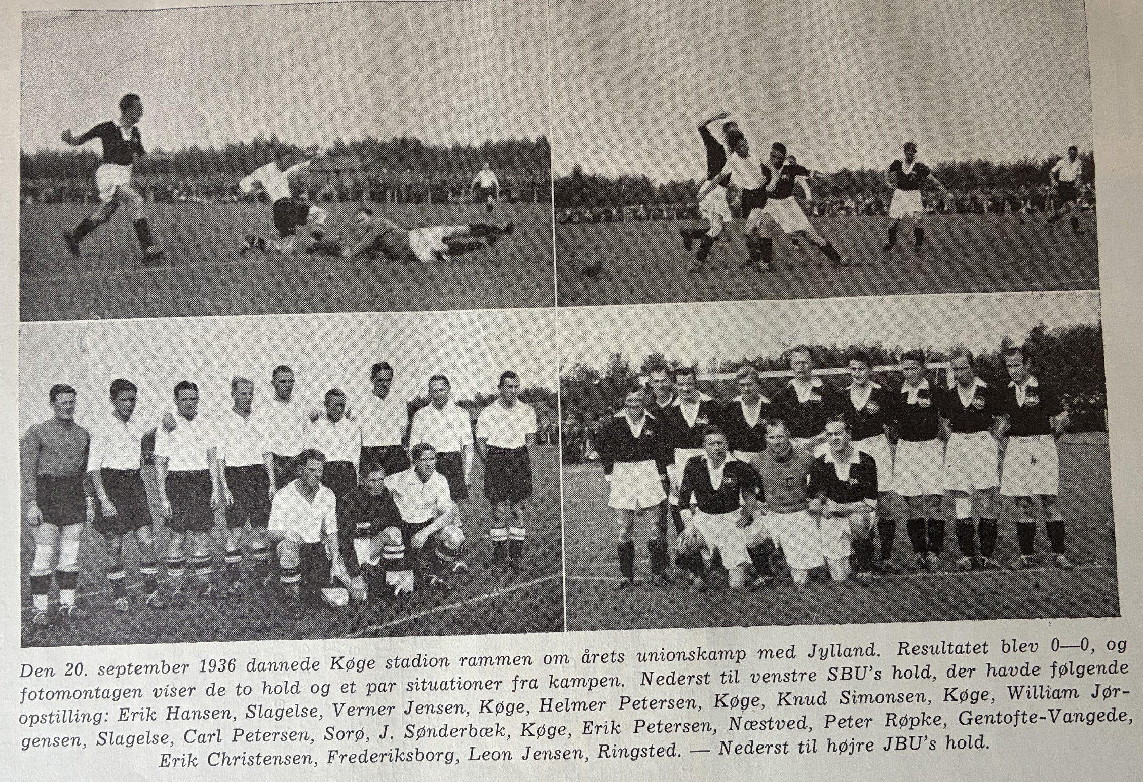 Unionskampe 1936 Kamp Mod JBU På Køge Stadion